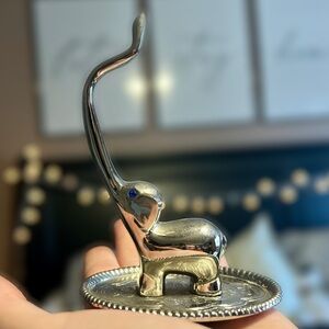 Silver Elephant Ring Holder